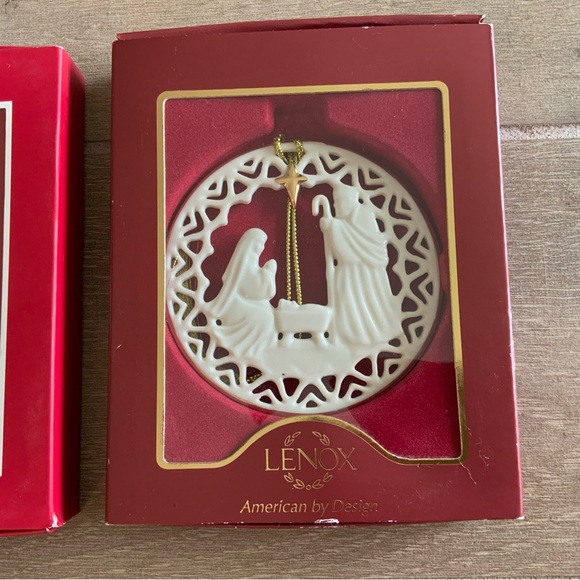 Set of 2 Lenox Christmas Ornament Holiday Nativity I love my dog - Picture 3 of 7